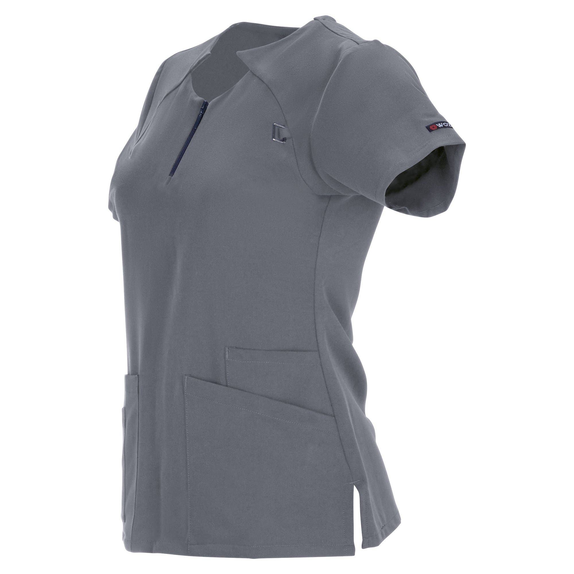 Wozo Uniforms - Wholesale Healthcare Uniform - Women's - ANTIMICROBIAL YAMI GRACEFUL 4 POCKET SCRUB TOP XXS-5XL / GRE3