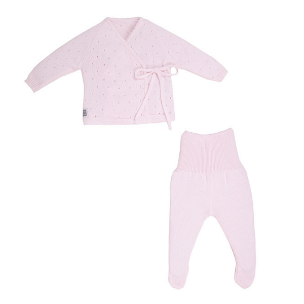 Rose Baby-Set Aire Rosa aus 100 % Baumwolle für den Großhandel auf Faire2