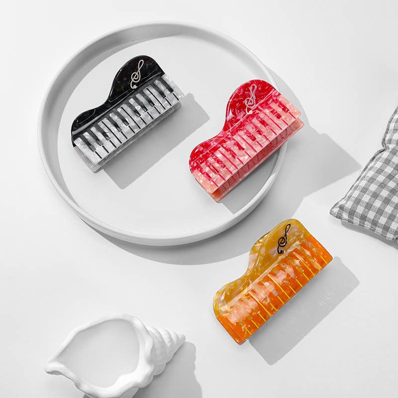 SoapElenGlen - Wholesale Hair Clip - Women's - Colorful Musical Note Piano - Inspired Hair Claw2