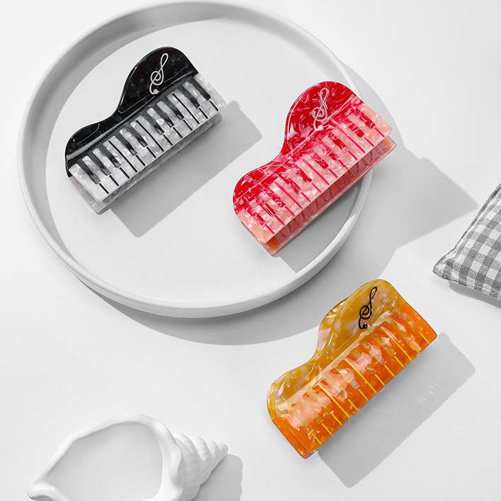 Colorful Musical Note Piano - Inspired Hair Claw for wholesale by SoapElenGlen