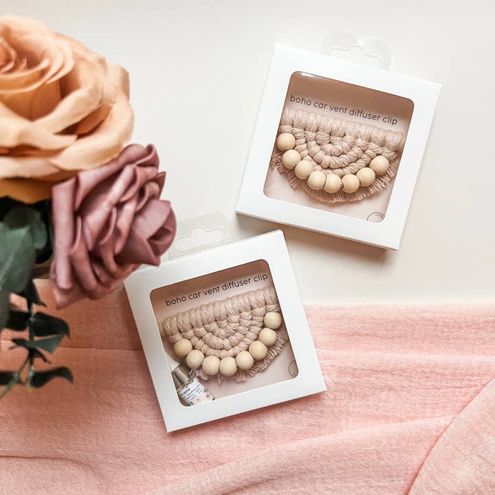 valentine's boho car vent clip diffuser for wholesale by Collective Harmony Co