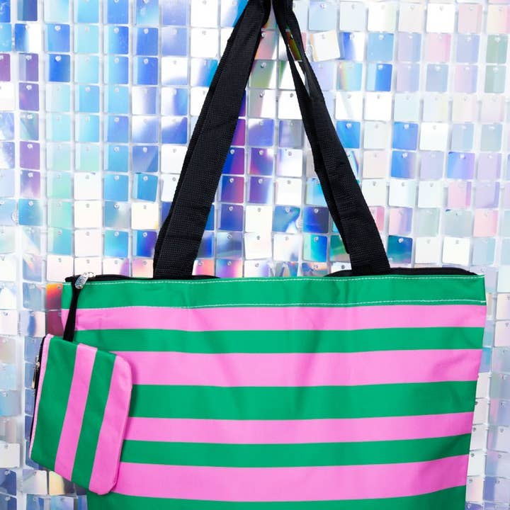 NGIL Bubblegum Bands with Black Trim Tote Bag and other Purchase Wholesale bandejas. Free Returns & Net 60 Terms on Faire trending on Faire.