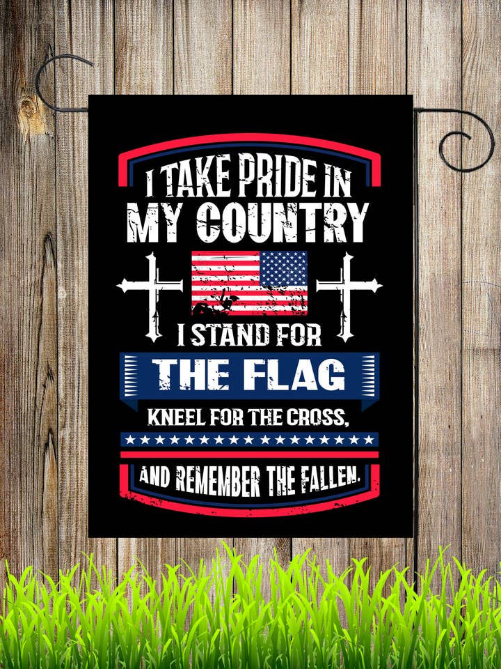 Drapeau de jardin Pride In My Country #G1856 pour la vente par Happy Cow Lawn Decor