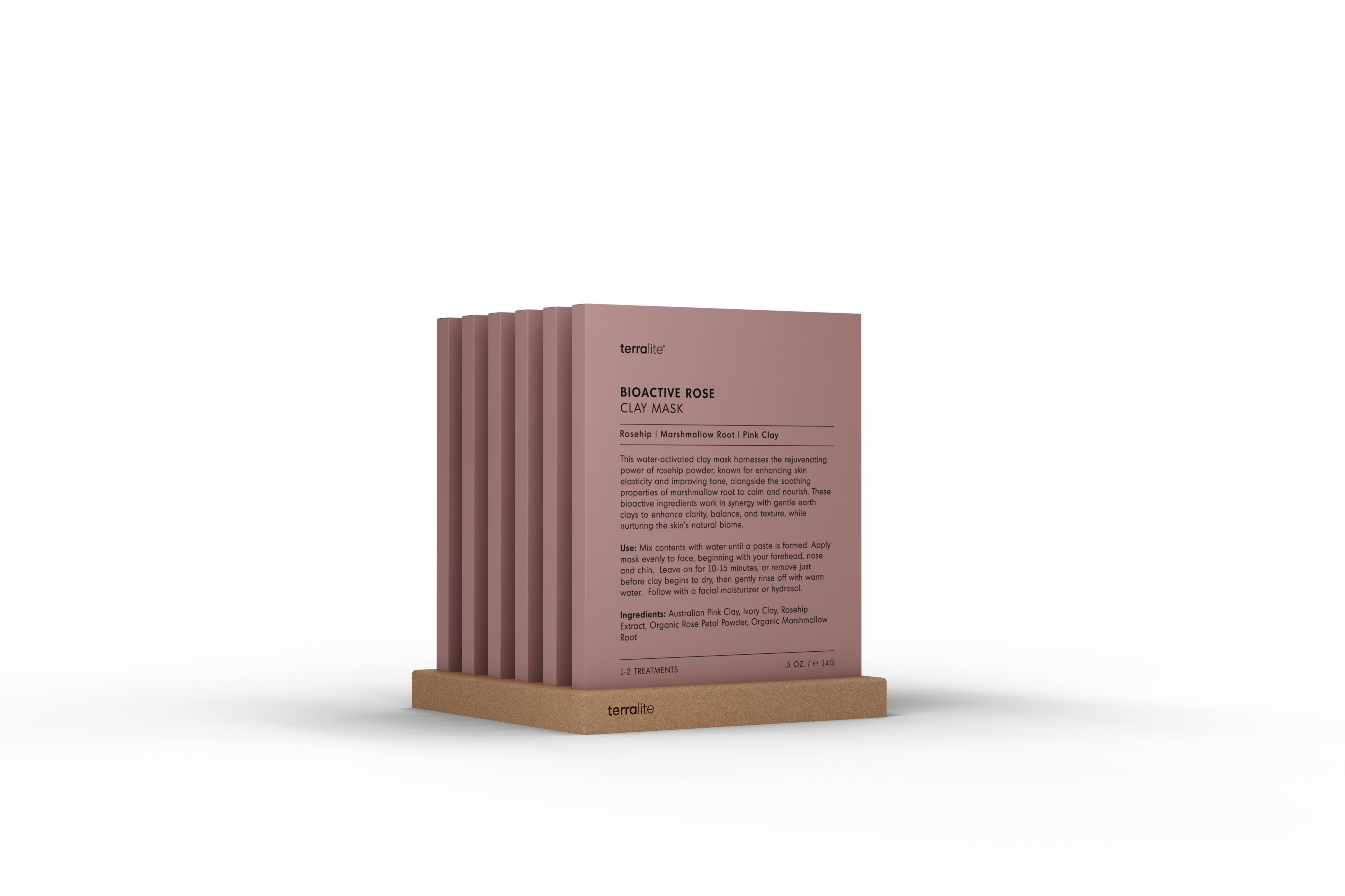 Terralite - Wholesale Skincare Face Mask -  Bioactive Rose Clay Mask  (Single Treatment)2