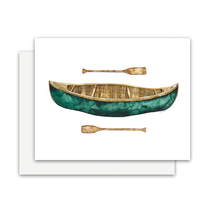 Canoe Card for wholesale by Jennie Kilcup Watercolors