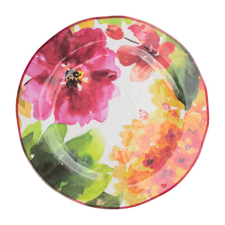 Pink Floral 11" Melamine Plate for wholesale by Supreme Housewares