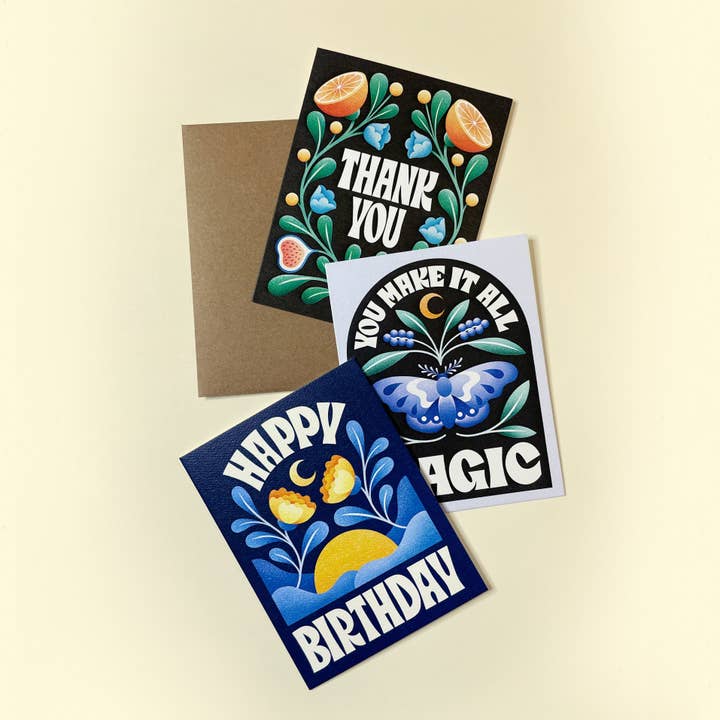 Julie Solvstrom Illustration - Wholesale Christmas Card - Seasons Greetings Birds Christmas Card | Holiday Card2