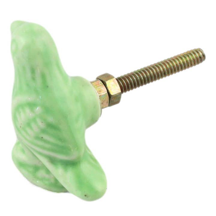 Shabby Chic Light Green Bird Ceramic Furniture Knob for wholesale by Tribal Trade GmbH