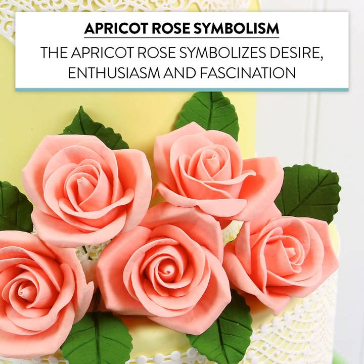 Global Sugar Art - Wholesale Cake/Cupcake Topper - Peace Rose Sugar Flowers for Cake Decorating, by Global Sugar Art, Medium, Apricot7