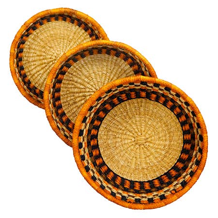 African Market Baskets - Vente Plateaux décoratifs - Paniers Bolga Africains : Ensemble de Plateaux à Fruits Sans Poignée (G-153)7