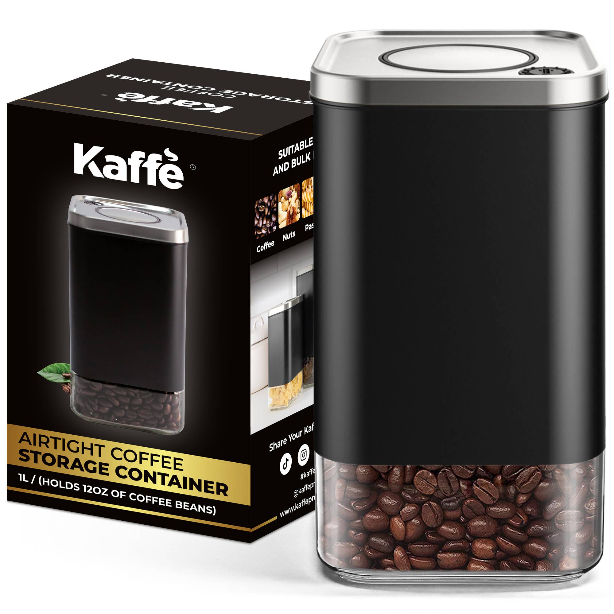 Kaffe – wholesale Canister – Kaffe Coffee Canister Storage Container Stainless Steel3