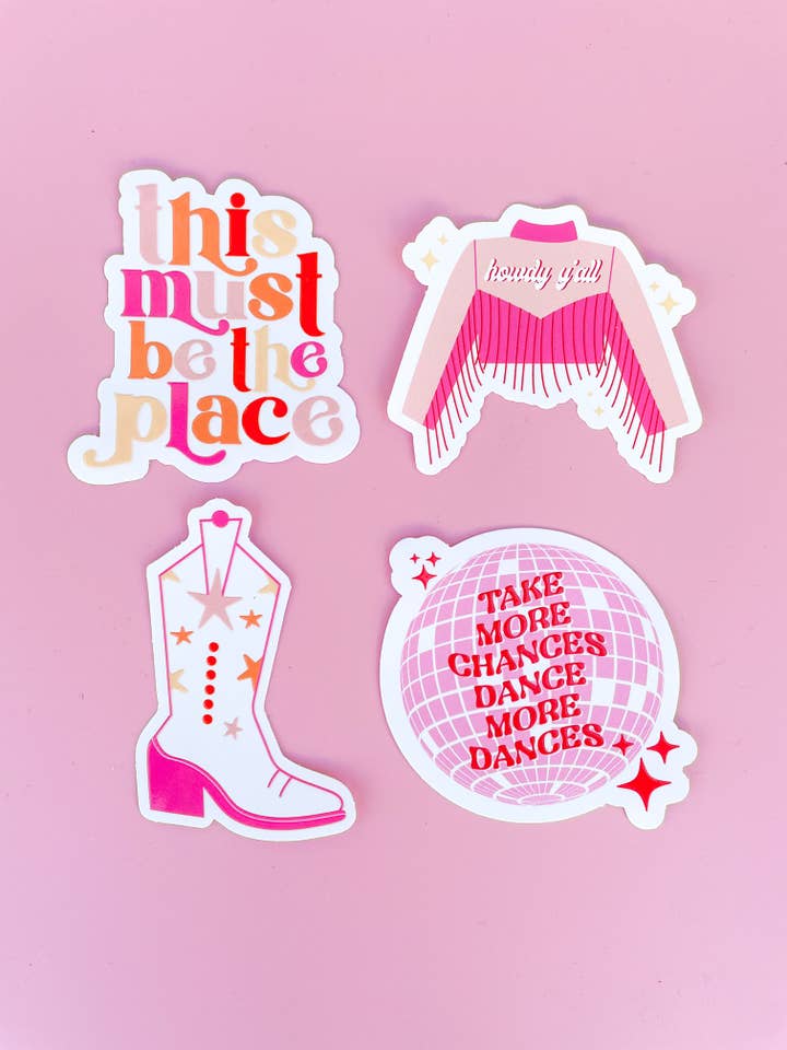 Paquete de 4 pegatinas «Howdy Y'all» para venta al por mayor de Rock Paper Scissors