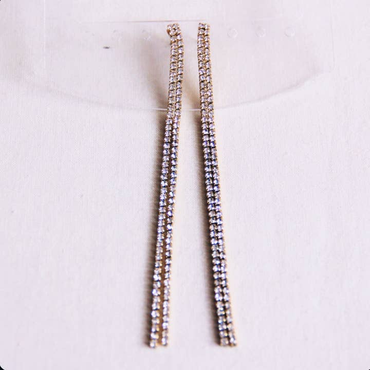 'Shine Bright' long earrings for wholesale by Bazou