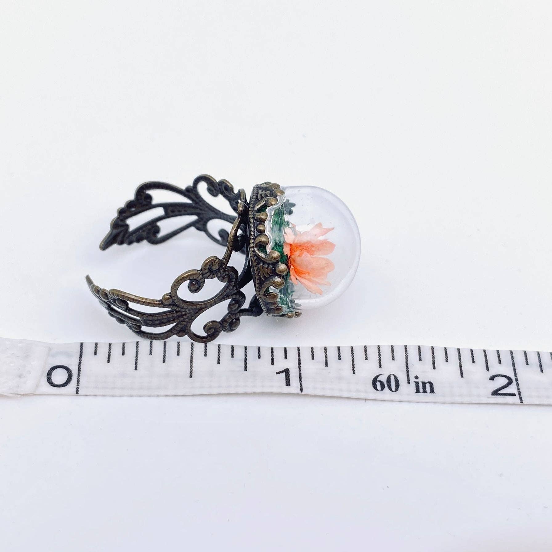 Mio Queena - Wholesale Cocktail/Statement Ring - Colorful Baby's Breath Dried Flowers Classical Ring - PDF8