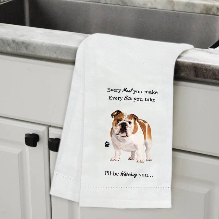 E&S Pets - Wholesale Tea Towel - Bulldog Kitchen Towel2