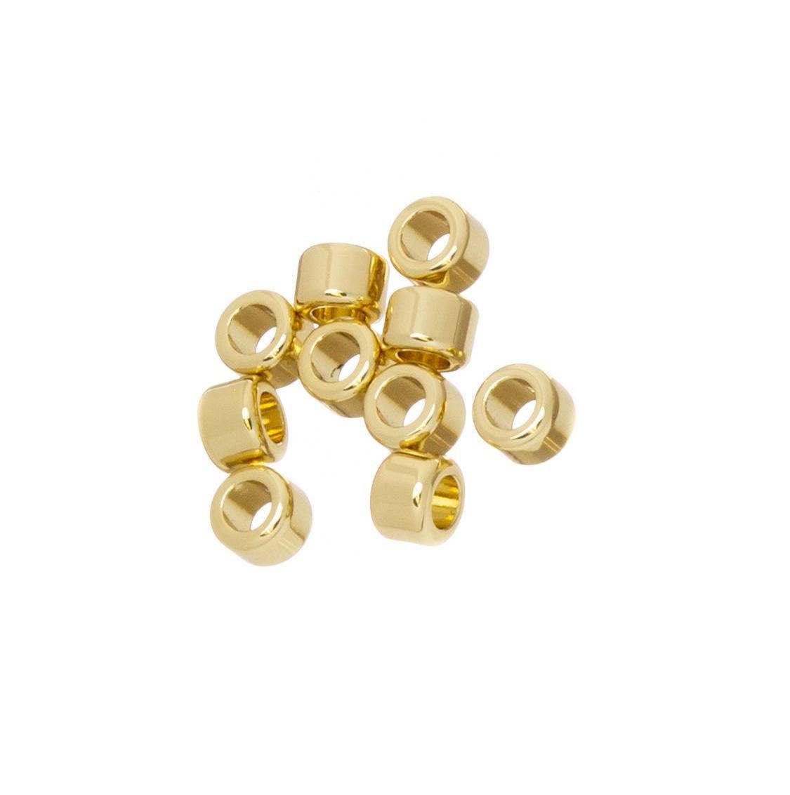 Jewel Pledge - Wholesale Craft Supplies - Gold Rondelle Tire Wheel Spacer for Jewelry Making SPG0712