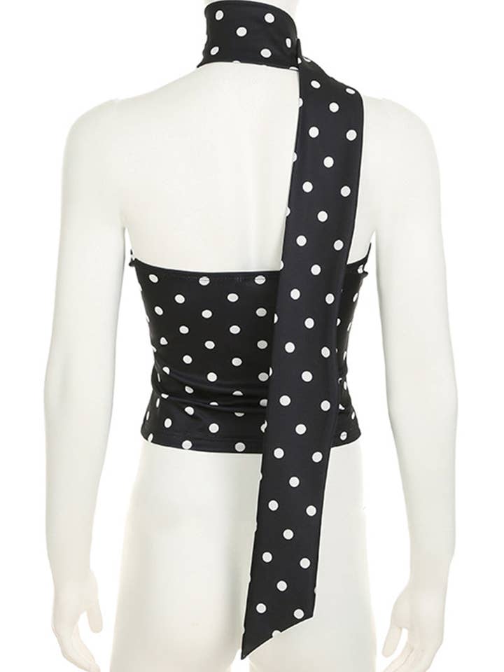 Mccolin - Wholesale Knit Top - Women's - Polka Dot One-Shoulder Top5