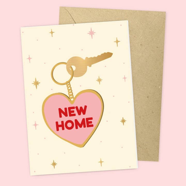 Heart Key New Home Card for wholesale by Lazy Sunday Collective