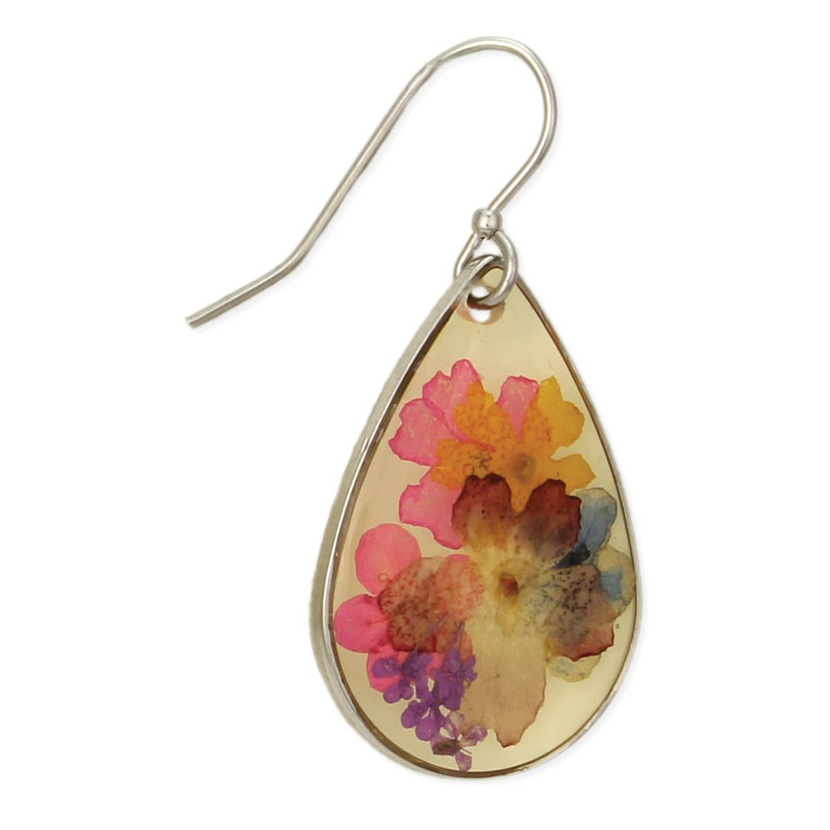 ZAD - Wholesale Dangle Earrings - Cottage Floral Multicolor Dried Flower Earrings1
