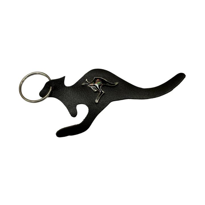 Jacaru 6419 Keyring Kangaroo Shape with Kangaroo opal for wholesale by Jacaru Australia