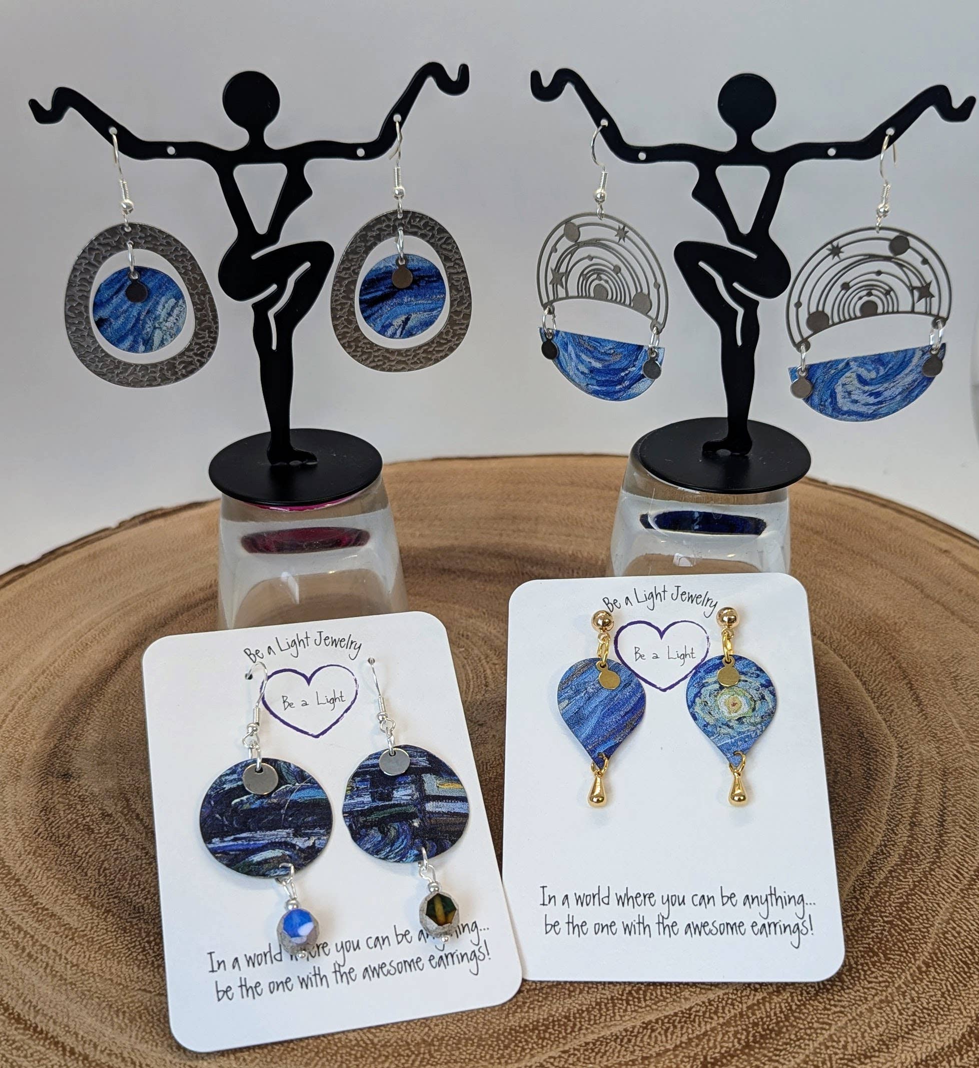 Be a Light Jewelry - Wholesale Dangle Earrings - Van Gogh earrings, Art earrings, set of 12, Collection #51