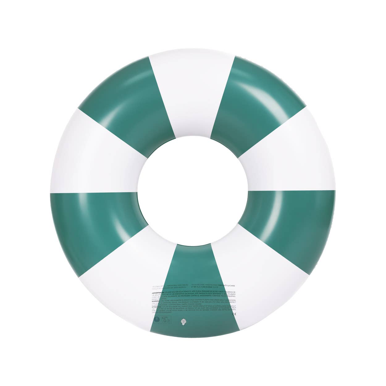 Flamingueo - Vendita all'ingrosso Accessori da spiaggia - Ciambella gonfiabile verde e bianca grande1