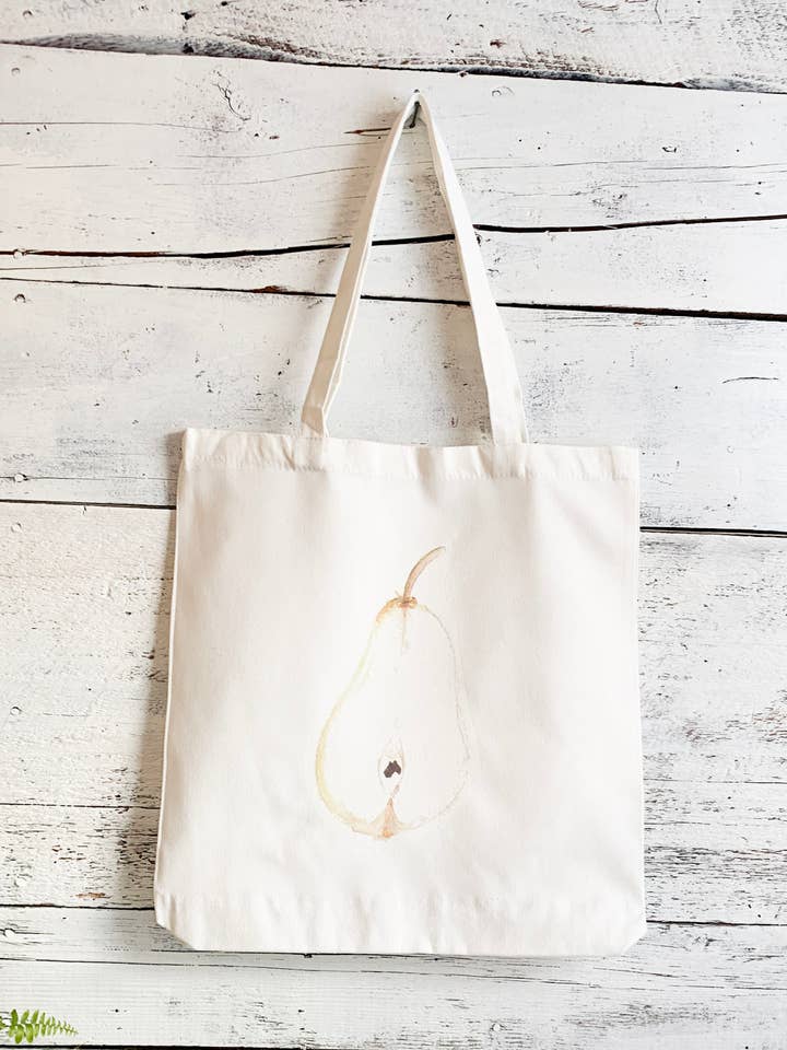 Sac de marché en coton poire pour la vente par Studio on Tenth