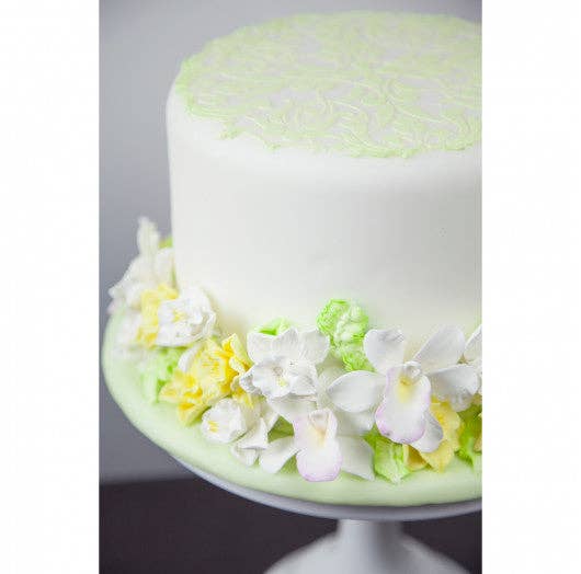 Global Sugar Art – wholesale Cake/cupcake topper – Orchid Sugar Cake Flowers, Pearly Orchids, by Global Sugar Art, Small, White, 6 Count10