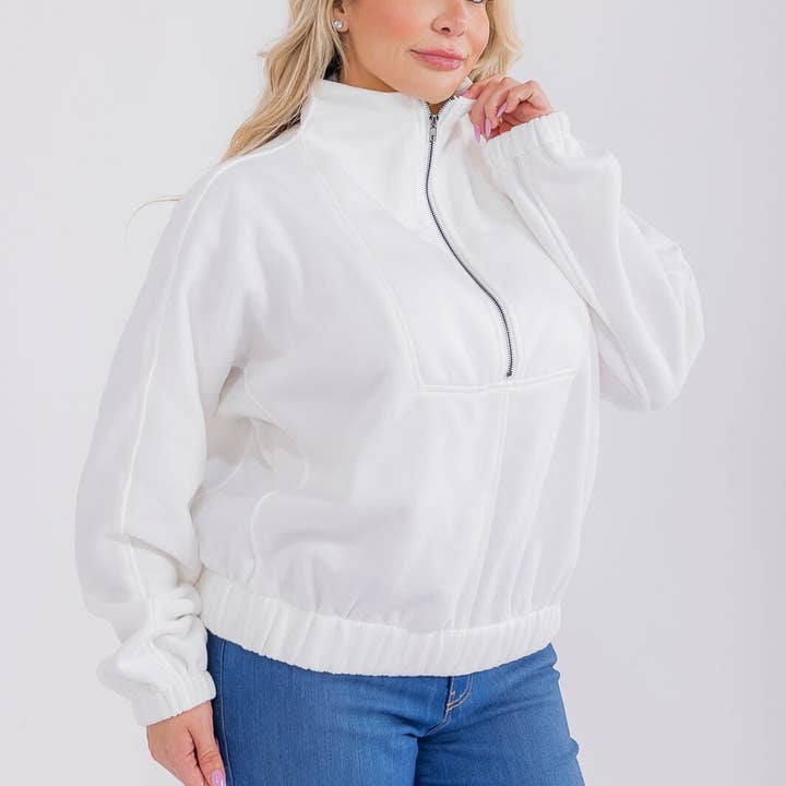 IP8059- Felpa con zip in maglia di viscosa tinta unita taglie forti per la vendita all'ingrosso da parte di IWT Brands