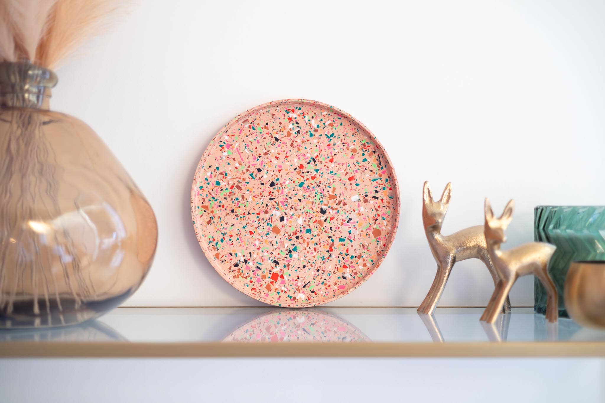 LiZ-e - Wholesale Decoratief bord/schotel/kom - Terrazzo dienblad - Ronde schotel - Presentatieschotel5