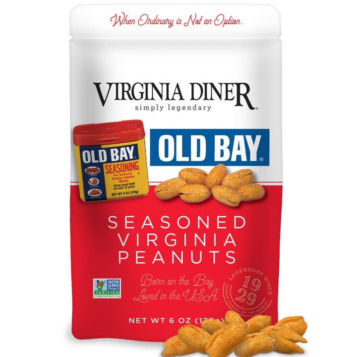 Virginia Diner, Inc. - Wholesale Nuts - Old Bay Seasoned Virginia Peanuts-6 Oz. Stand-Up Pouch0