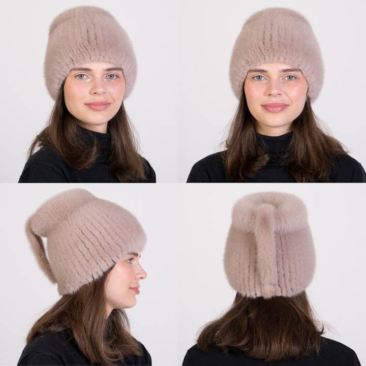 Dames bont nerts hoed winter Russische bont hoed stijl beanie voor wholesale door FurStyleUa