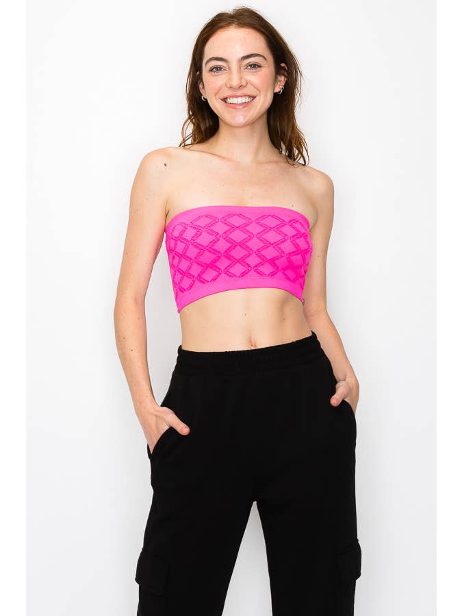 ANWND - Wholesale Bustier - Women's - 52387-BANDEAU TOP WITH DIAMOND HOLE DETAIL