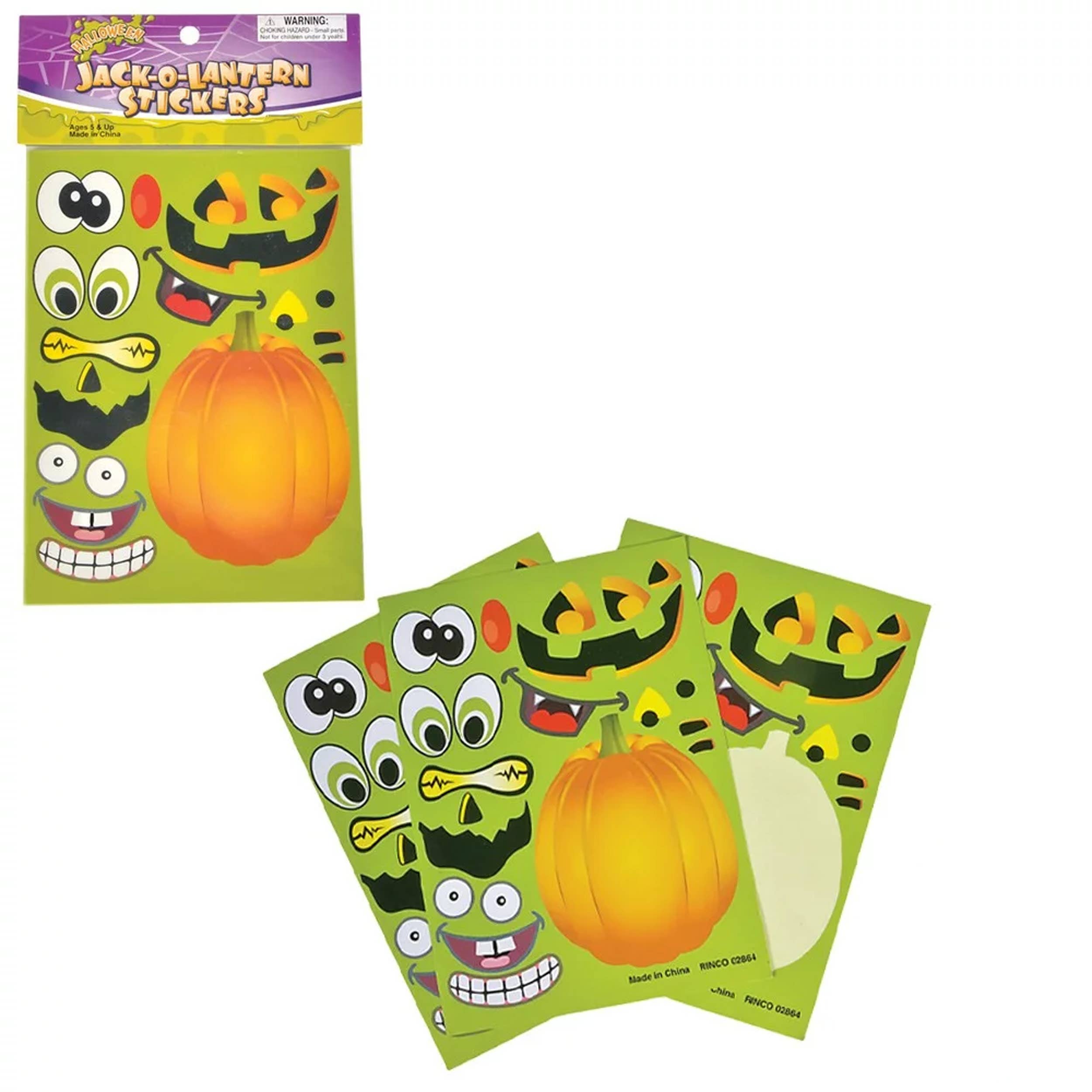JSBlueRidge Toys – wholesale Klistermärke - Barn och baby – Jack O Lantern Pumpa Klistermärkesset Blandat2