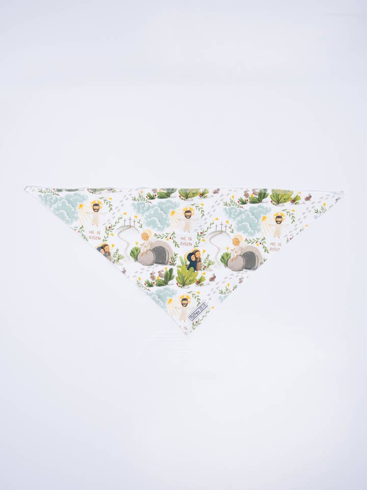 Bandana en coton "Il est ressuscité" pour animaux de compagnie pour la vente par Holy Pals