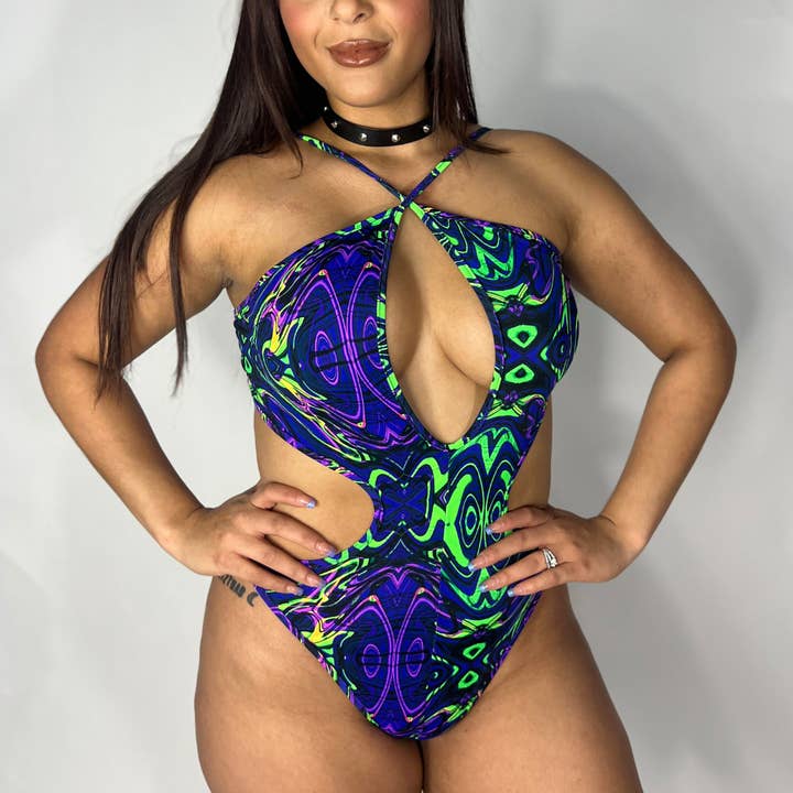Vortex Crossed Body Suit for wholesale by Psicodelico Rave Clothing Co.