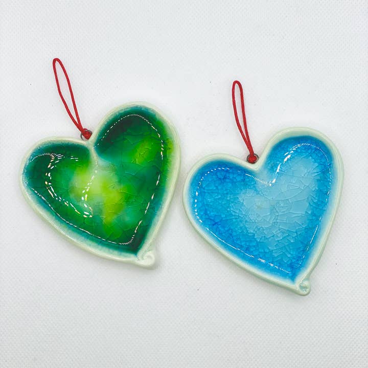 The Mood Designs Ceramics Limited - Wholesale Ornament - Ceramic Blue Heart Ornament Handmade in Ireland Mood Heart1