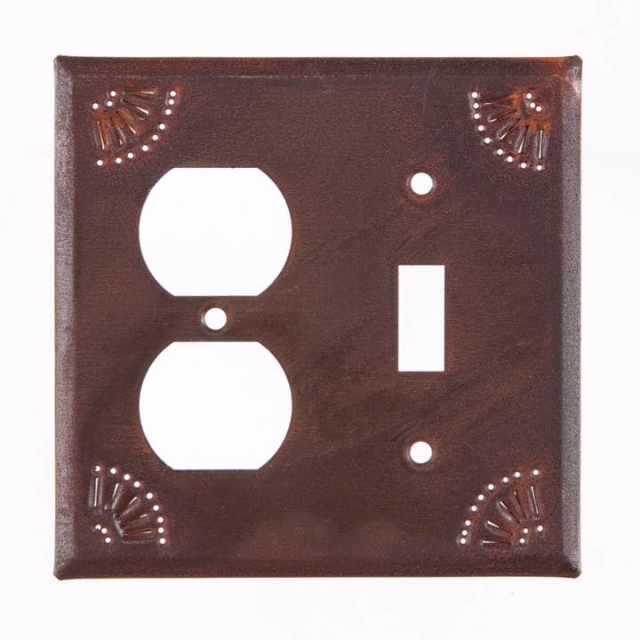 Irvin's Tinware - Wholesale Light Switch Cover/Plate - Outlet and Switch Cover with Chisel Punch Design2