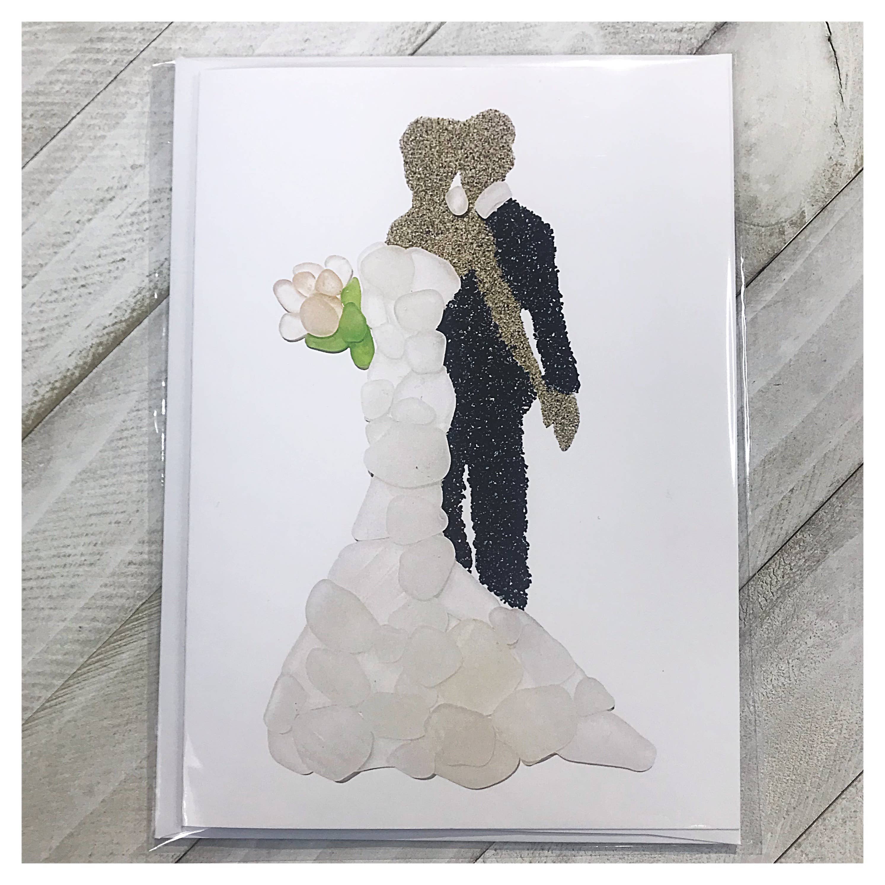 Brin d’Ocean - Vendita all'ingrosso Partecipazioni di nozze - Biglietto per matrimonio in vetro marino, sposa e sposo1