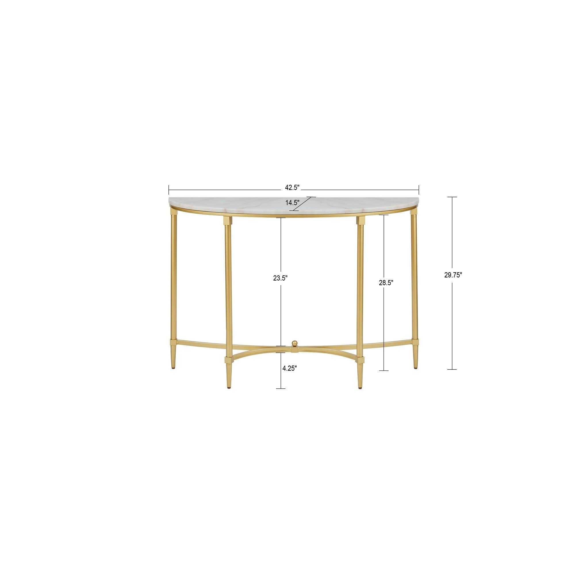Olliix - Wholesale Console Table - White Marble Tabletop Consol Table with Gold Base1