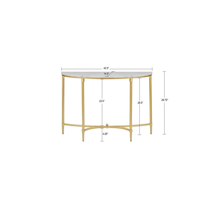 Olliix - Wholesale Console Table - White Marble Tabletop Consol Table with Gold Base1