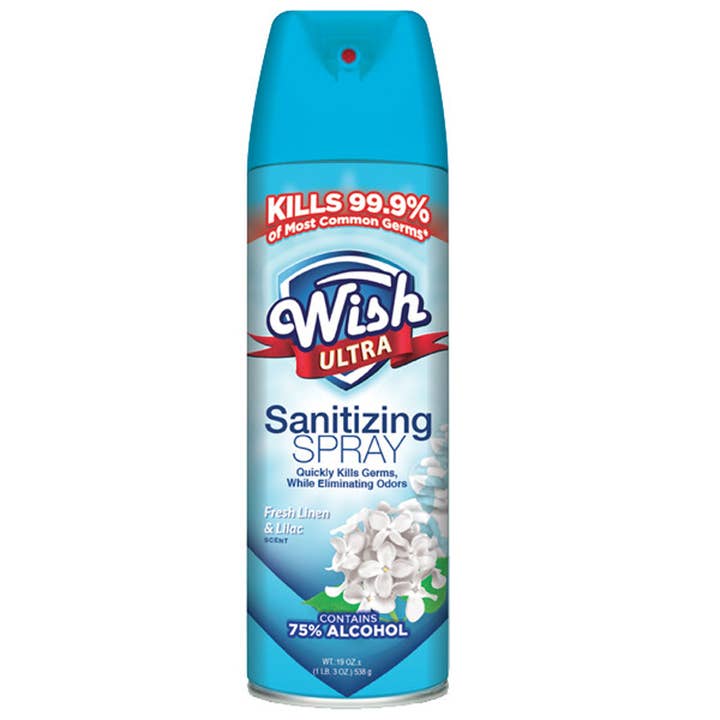 Spray Desinfetante Wish Aerossol 19oz Linho Fresco & Lilás por atacado de Deluxe Import Trading