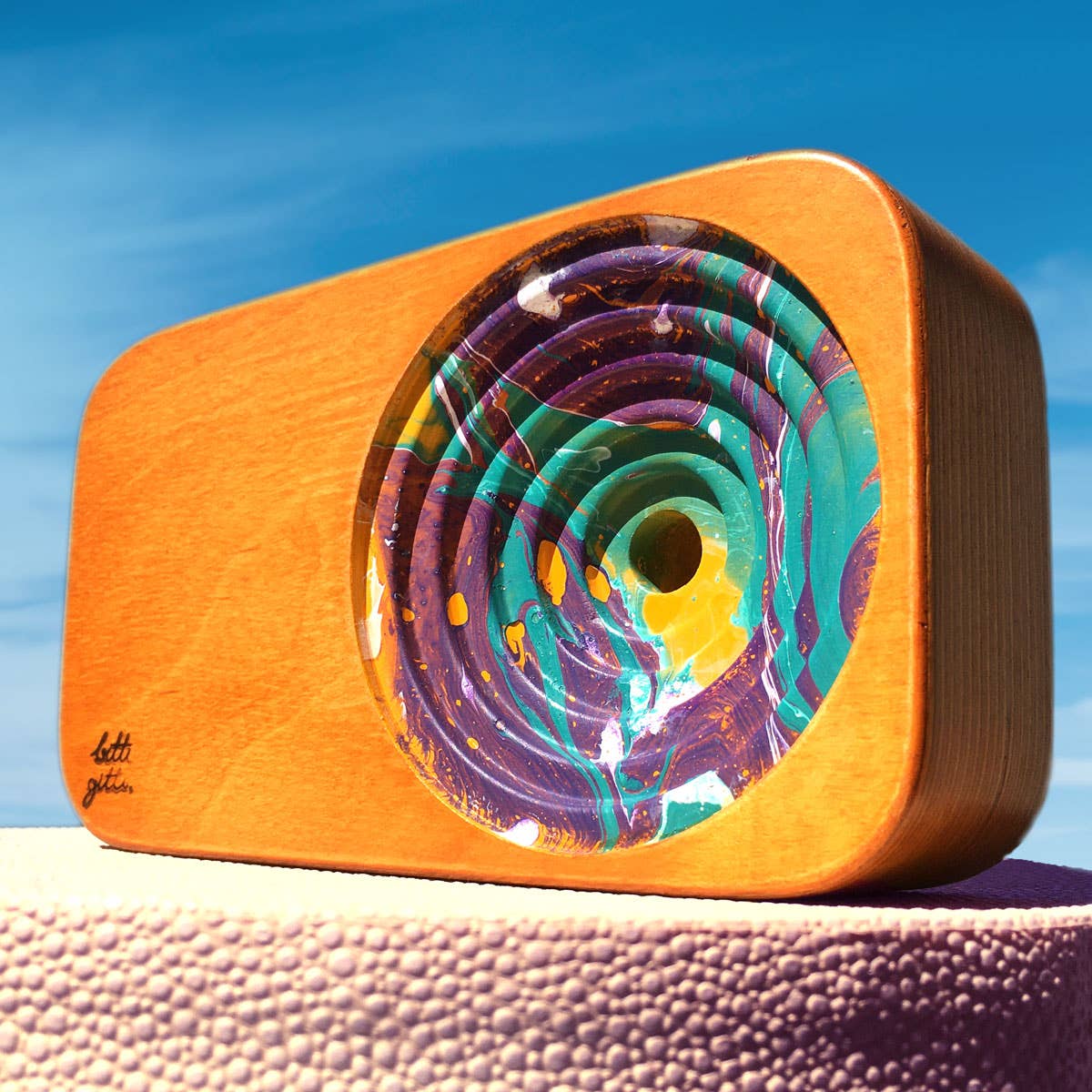 Bitti Gitti Design Workshop – wholesale Högtalare – Trähögtalare för smartphone, Marmorerad utgåva7