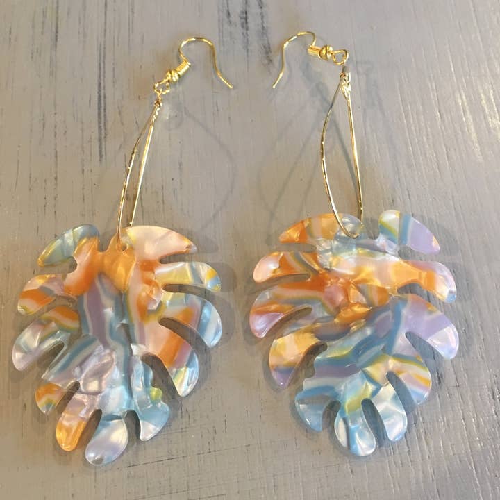 Palm Acryl Statement Ohrringe für den Großhandel von JAG/ged Edge Jewelry