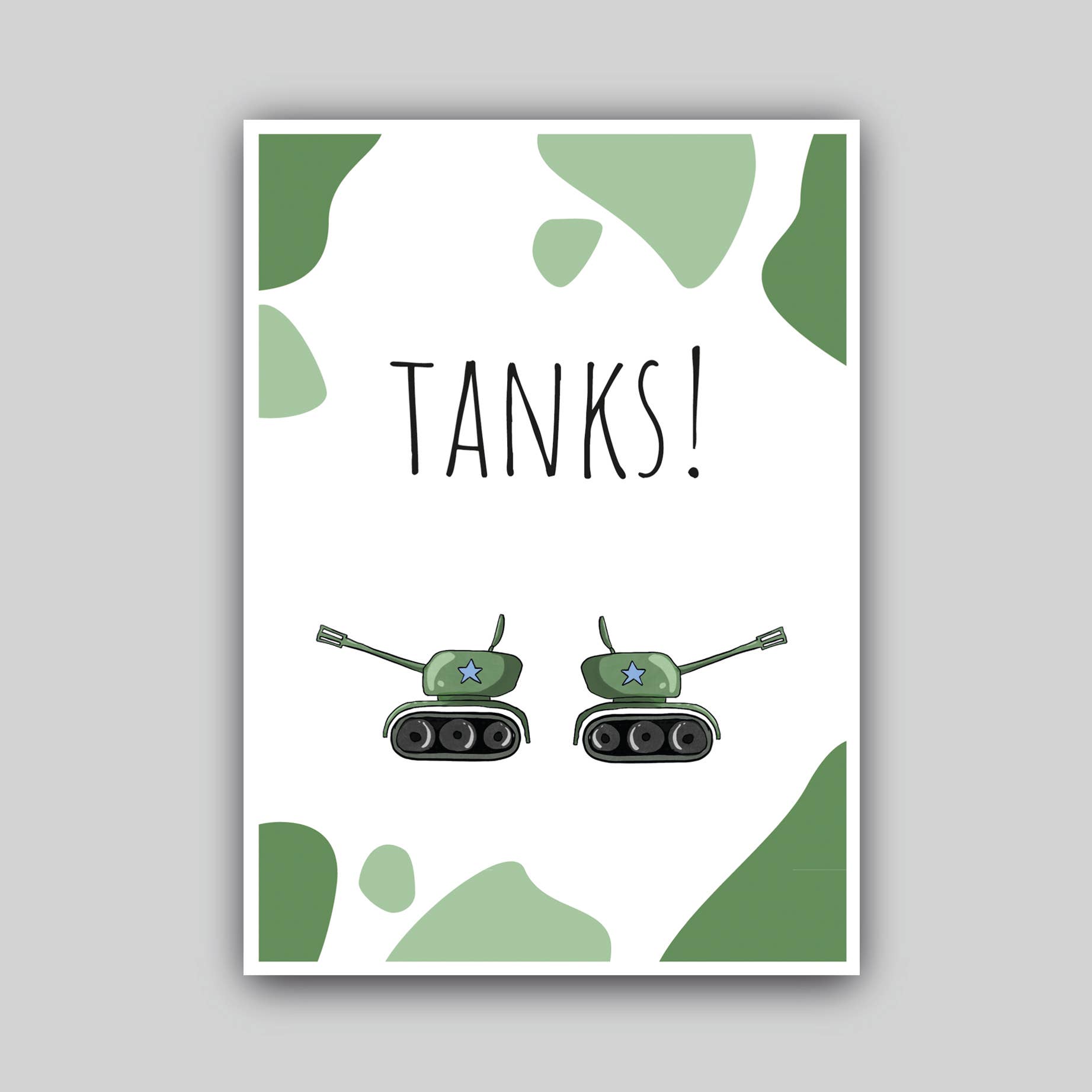 Studio Raquelle - Wholesale Everyday Greeting Card - Tanks!