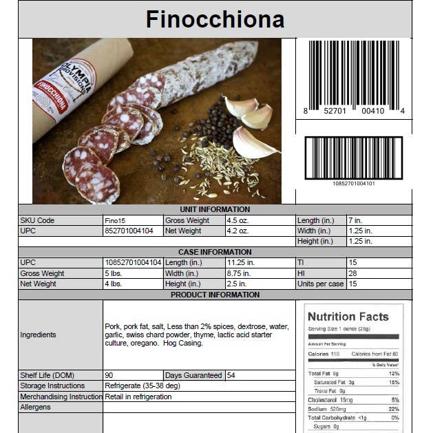 Olympia Provisions - Wholesale Salami - Finocchiona Salami2