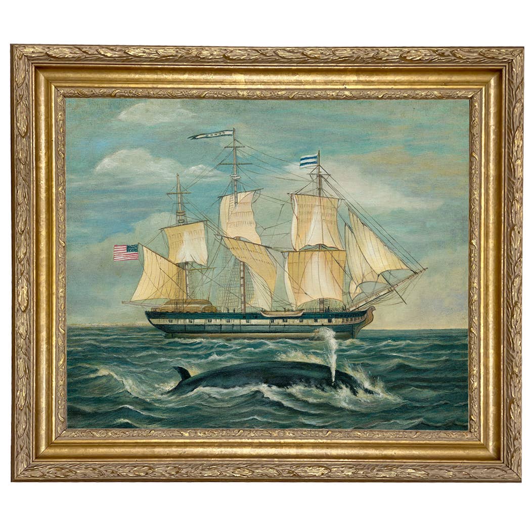 Madison Bay Co. - Historical Home Decor Reproductions - Wholesale Painting/Drawing - American Whaling Ship with Sperm Whale Vintage Painting Print18