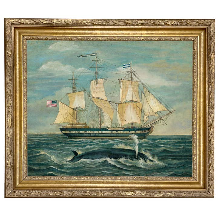 Madison Bay Co. - Historical Home Decor Reproductions - Wholesale Painting/drawing - American Whaling Ship with Sperm Whale Vintage Painting Print18