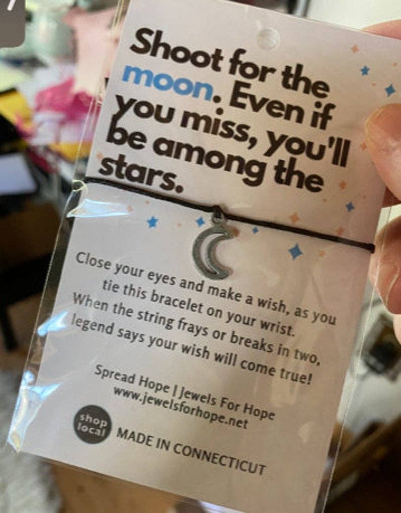 Jewels For Hope - Wholesale Charm/Dangle Bracelet - Moon Wish Bracelet - Inspirational Cord Charm Jewelry2