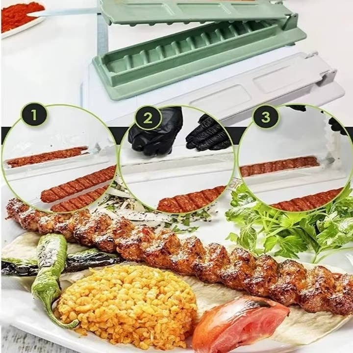 VIGOR - Wholesale Kitchen Tool/Gadget - Row Kebab BBQ Meat Skewer Machine Kebab Press Maker5